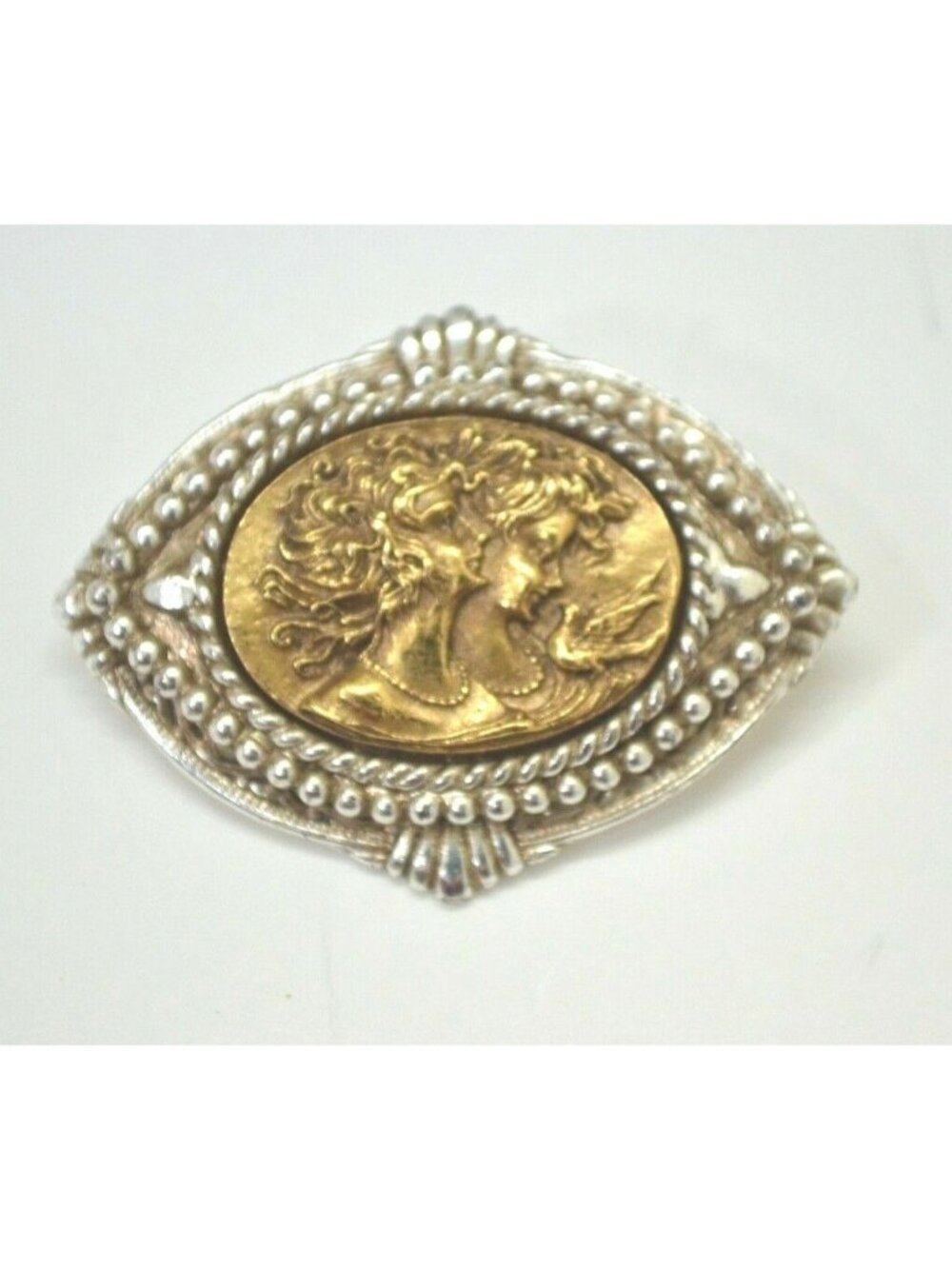 Women Dove Brooch Pin Brass Silver Tone Lapel Hat Bag Fashion Jewelry